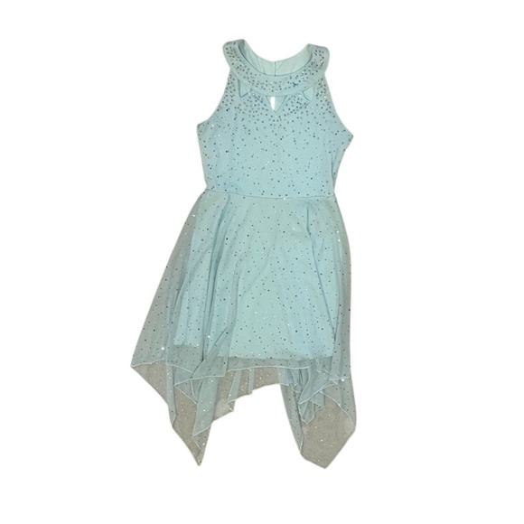 Tween Diva Girl’s Sleeveless Aqua Dress with Rhinestones Size 12 - Picture 1 of 10